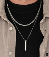 Colar De Aço Titânio com Pingente Geométrico