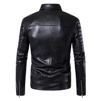 Jaqueta de Couro Masculina Estilo Motociclista