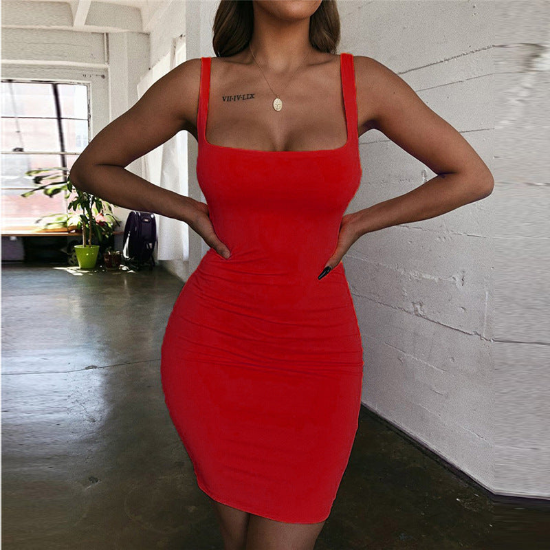 Vestido Sexy Bodycon com Alças Finas