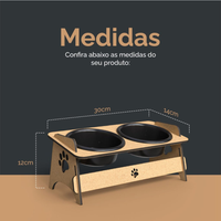 Comedouro Duplo Elevado Premium para Cães e Gatos