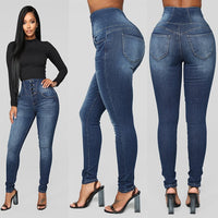 Calça Jeans Slim de Cintura Alta Modeladora