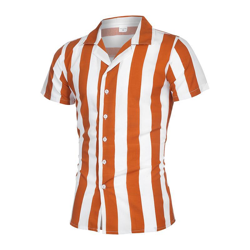 Camisa Masculina de Manga Curta Listrada