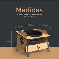 Comedouro Duplo Elevado Premium para Cães e Gatos