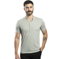Camisa Henley Gola Padre com 3 Botões Amadeirados