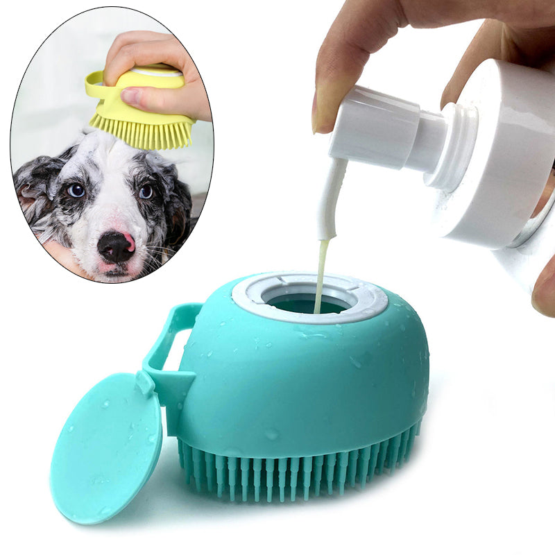 Escova de Banho para Cães Com Dispensador de Xampu
