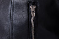Jaqueta de Couro Masculina Estilo Motociclista