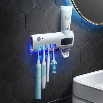 Porta Escova de Dentes com Dispenser (Sem ou Com Esterilizador UV Automático)