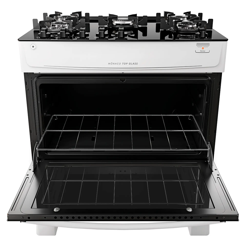 Fogão Atlas 5 Bocas Mônaco Top Glass Acendimento Automático 86,5L