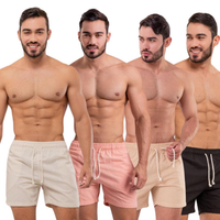 Kit com 4 Shorts Linho Premium Masculino