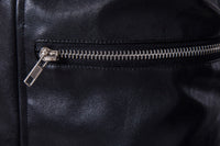 Jaqueta de Couro Masculina Estilo Motociclista