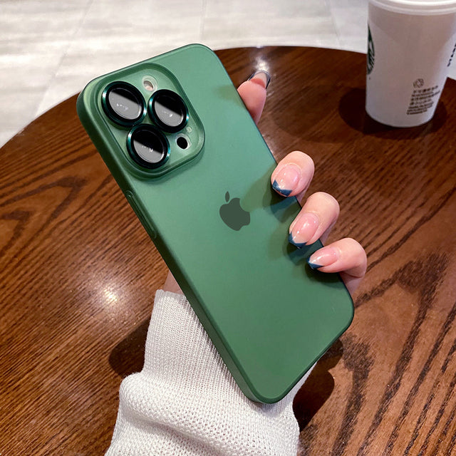 Capinhas de iPhone Fosca Ultrafina com Lente Embutida Anti-impressão