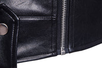 Jaqueta de Couro Masculina Estilo Motociclista