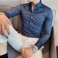 Camisa Social Masculina Listrada