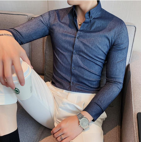 Camisa Social Masculina Listrada