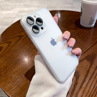 Capinhas de iPhone Fosca Ultrafina com Lente Embutida Anti-impressão