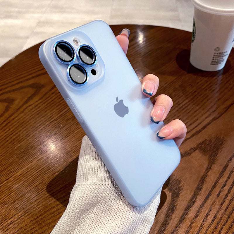 Capinhas de iPhone Fosca Ultrafina com Lente Embutida Anti-impressão
