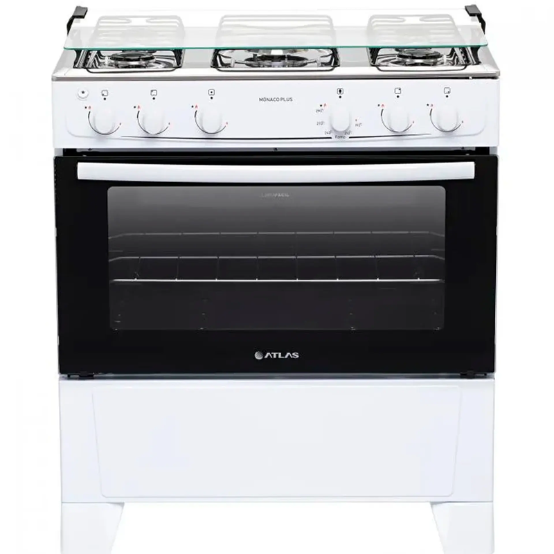 Fogão Atlas Mônaco Plus 5 Bocas Mesa Inox Forno 86,5L Automático