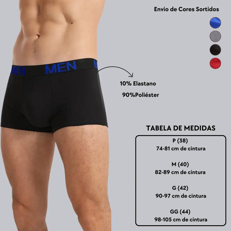 Kit com 6/12 Cuecas Boxer Masculinas de Microfibra