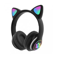 Fone Bluetooth Orelha De Gato Led Colorido