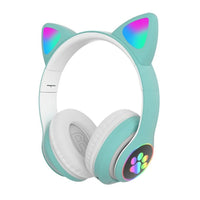Fone Bluetooth Orelha De Gato Led Colorido