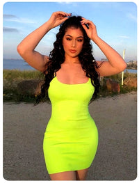 Vestido Sexy Bodycon com Alças Finas