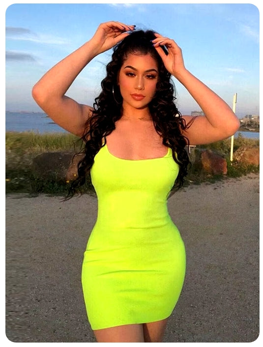 Vestido Sexy Bodycon com Alças Finas