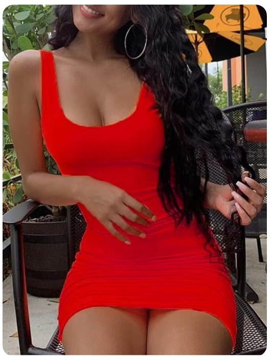 Vestido Sexy Bodycon com Alças Finas