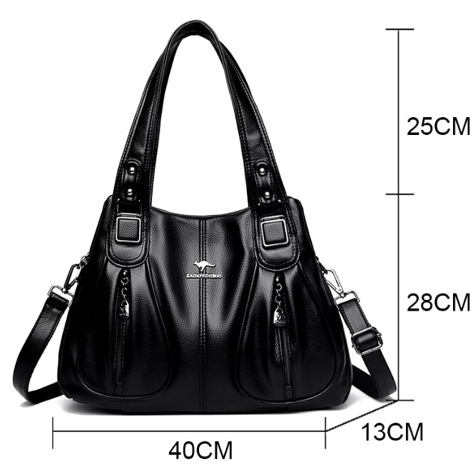 Bolsa Kangaroo de Luxo Minimalista em Couro