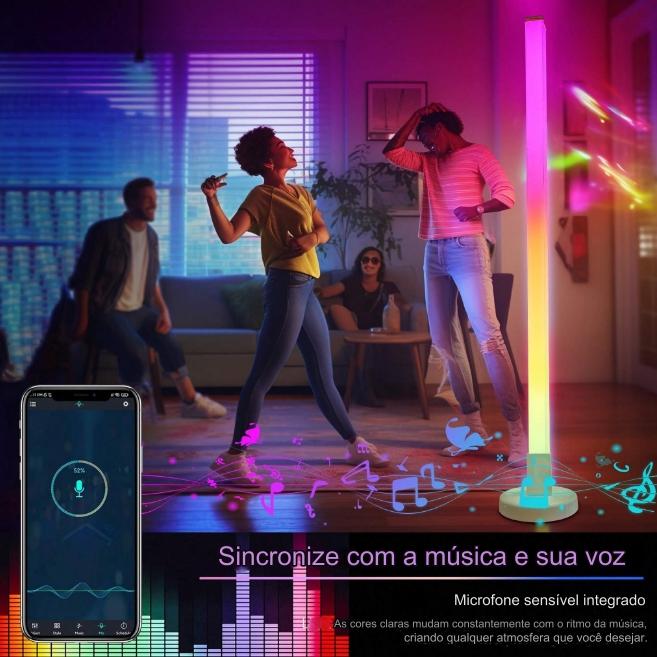 Barra de Luz Led 120cm Com Sincronização por Aplicativo