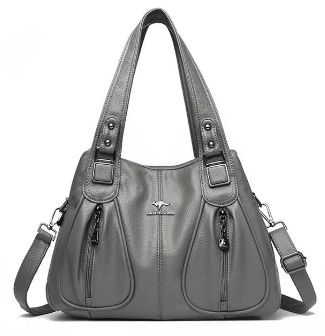 Bolsa Kangaroo de Luxo Minimalista em Couro