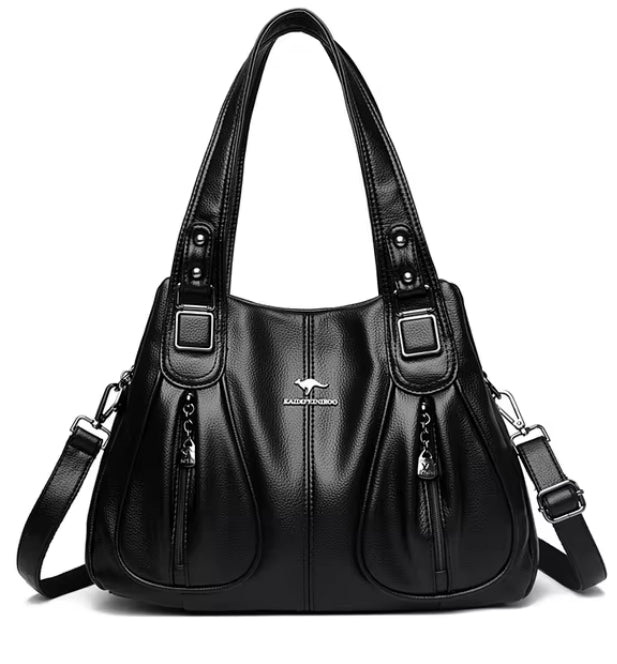 Bolsa Kangaroo de Luxo Minimalista em Couro