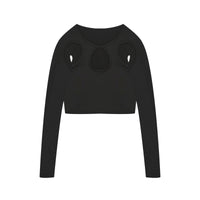 Blusa de Manga Longa Com Decote e Abertura nas Laterais