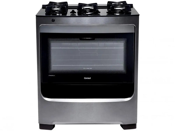 Fogão de 5 Bocas Consul com Vidro Inox CFS5VAR - Bivolt