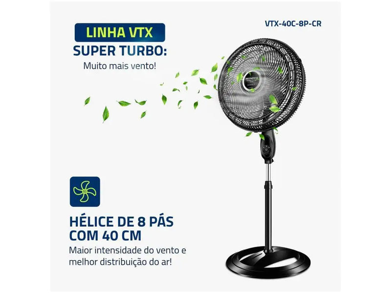 Ventilador de Coluna Mondial VTX-40C-8P-CR 40cm - 220V