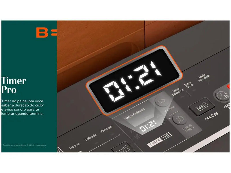 Máquina de Lavar Brastemp 15kg Inox BWT15A9 4 Programas de Lavagem