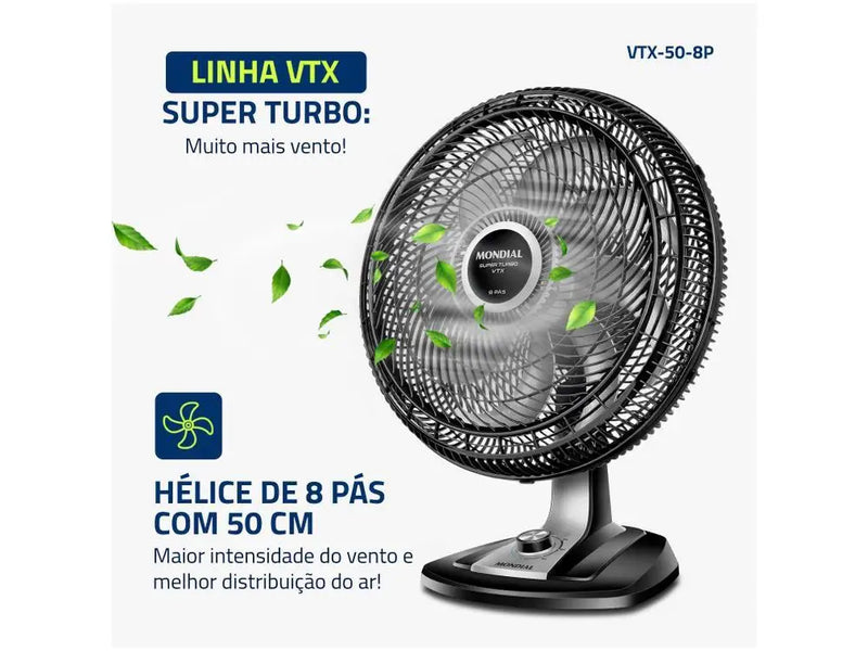 Ventilador Mondial Turbo VTX-50 8 Pás de 50cm