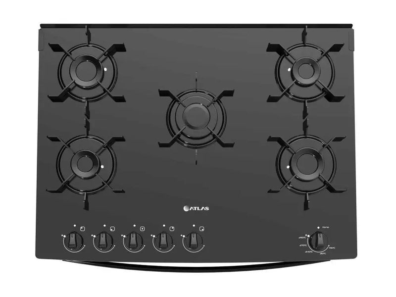 Fogão Atlas 5 Bocas Mônaco Top Glass Acendimento Automático 86,5L