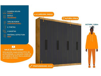 Guarda-roupa Casal 8 Portas 4 Gavetas
