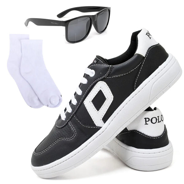 Kit Tênis Masculino Polo Blu + Meia + Óculos