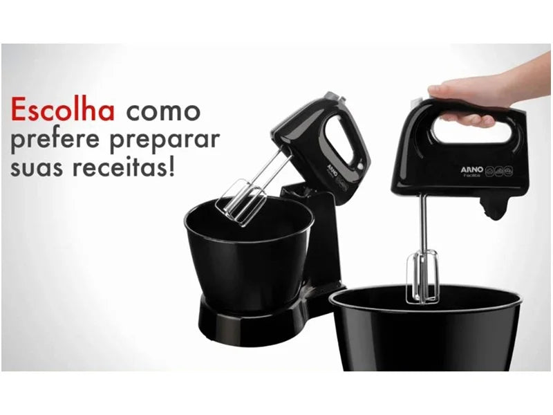 Misturador Arno Facilitate 2 Tigelas 4 Litros 350W 127V Preto