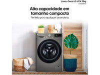 Lavadora Lava e Seca LG VC4 12kg CV5012PC4 com Inteligência Artificial