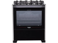 Fogão de 5 Bocas Dako Piso Magister com Mesa de Vidro Preto - Bivolt