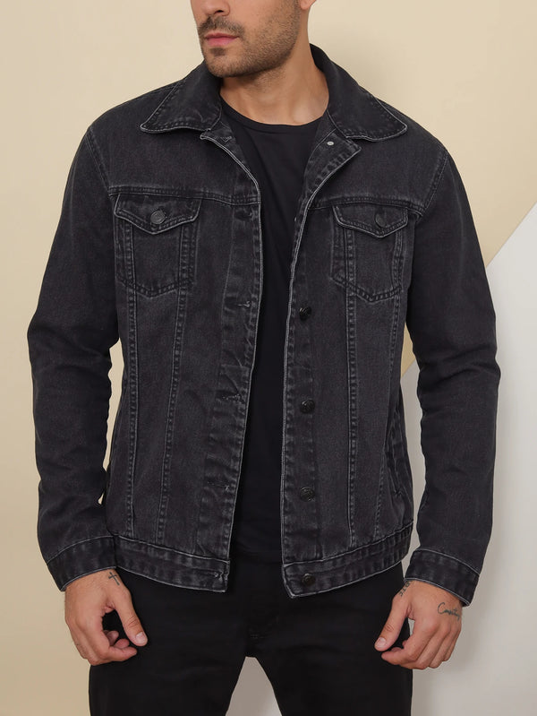 Jaqueta Jeans Preta Masculina Premium