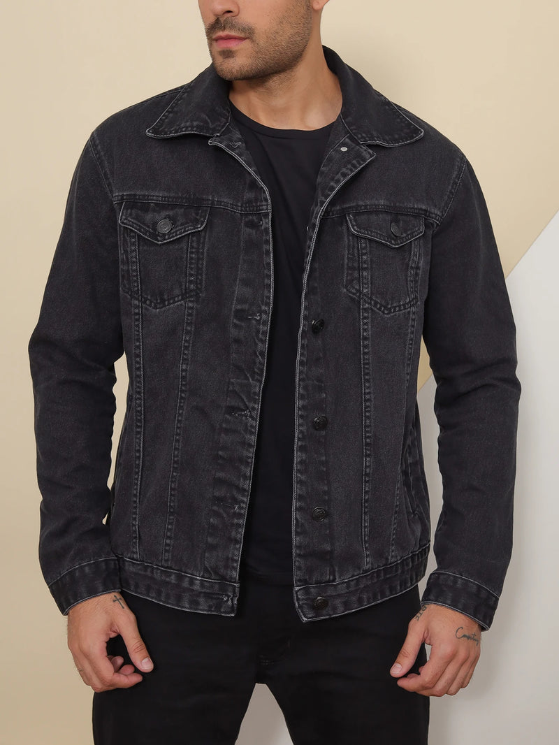 Jaqueta Jeans Preta Masculina Premium