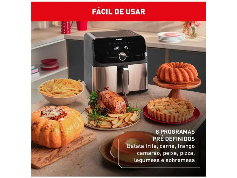 Fritadeira Elétrica sem Óleo/Air Fryer Arno Expert Maxxi AFD7 com Timer Inox 7,5L - 110V