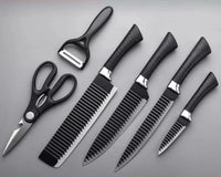 Conjunto Premium de Facas Profissionais de Aço Inoxidável Black Wave