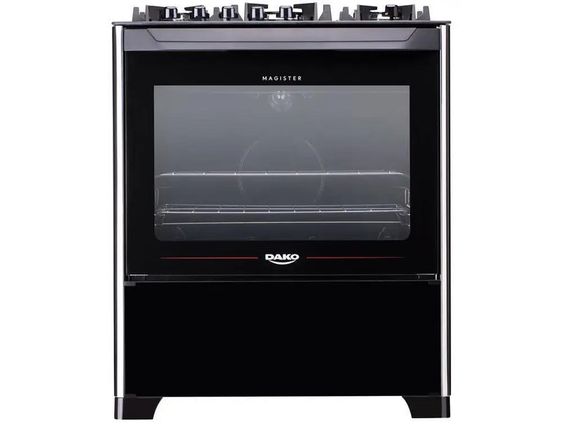 Fogão de 5 Bocas Dako Piso Magister com Mesa de Vidro Preto - Bivolt