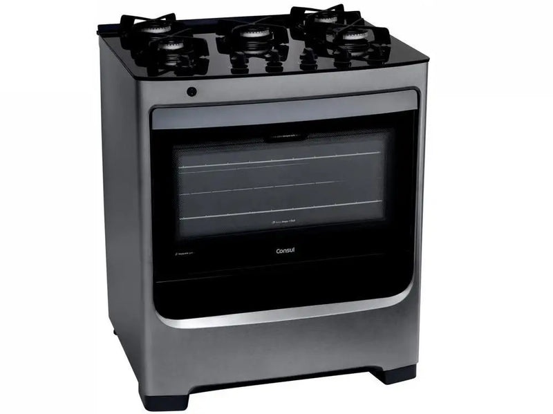 Fogão de 5 Bocas Consul com Vidro Inox CFS5VAR - Bivolt