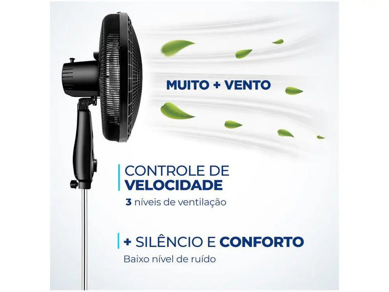 Ventilador de Coluna Super Power Mondial VSP-40C-NB de 6 Pás de 40cm Preto - 110V