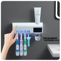 Porta Escova de Dentes com Dispenser (Sem ou Com Esterilizador UV Automático)